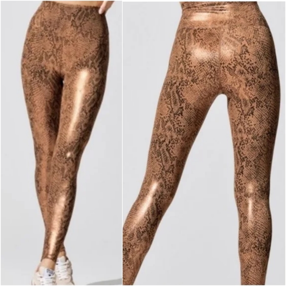 Beach Riot Sport Metallic Snakeskin Python Print Leggings XS - Picture 2 of 10